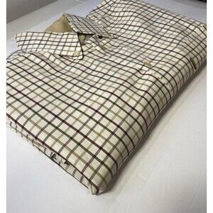 BARBOUR Mens Bank Tattersalls Regular Shirt M Plaid Beige Country Hipster